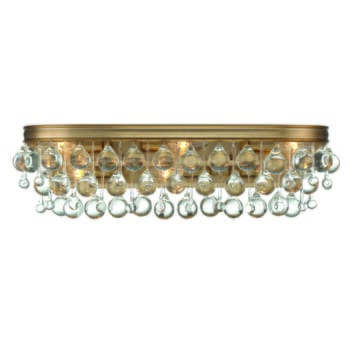 Crystorama Calypso 6-Light Bathroom Vanity Light in Vibrant Gold with Clear Glass Drops Crystals