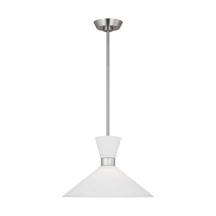 Belcarra 1-Light Pendant in Brushed Steel by Drew & Jonathan Belcarra 1-Light Pendant in Brushed Steel by Drew & Jonathan