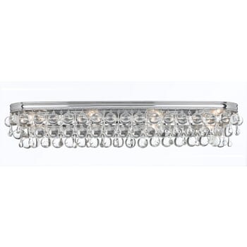 Crystorama Calypso 8-Light Bathroom Vanity Light in Polished Chrome with Clear Glass Drops Crystals