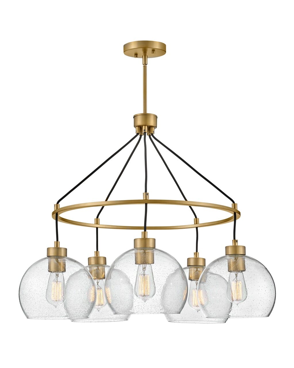 Lacquered Brass LED Chandelier from the Rumi Collection