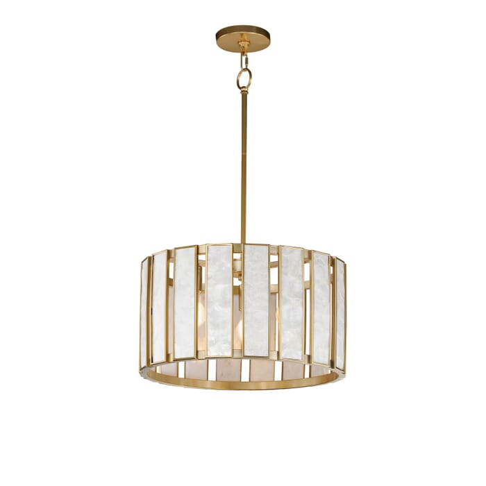 Miramar 3-Light Pendant in Capiz with Natural Aged Brass Miramar 3-Light Pendant in Capiz with Natural Aged Brass