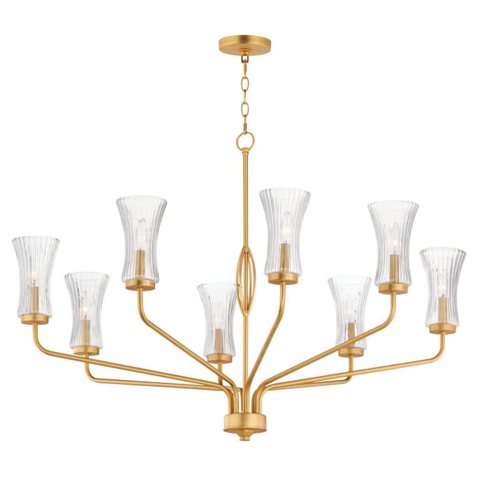 Camelot 8-Light Chandelier in Natural Aged Brass Camelot 8-Light Chandelier in Natural Aged Brass