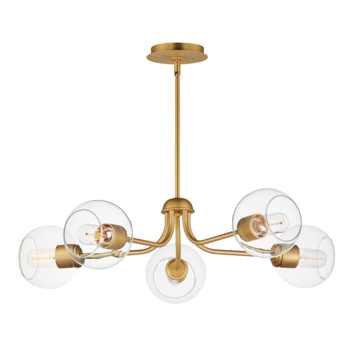 Knox 5-Light Chandelier in Natural Aged Brass Knox 5-Light Chandelier in Natural Aged Brass