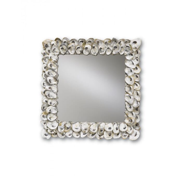 Currey & Company 20" Oyster Shell Mirror in Natural and Mirror Currey & Company 20" Oyster Shell Mirror in Natural and Mirror