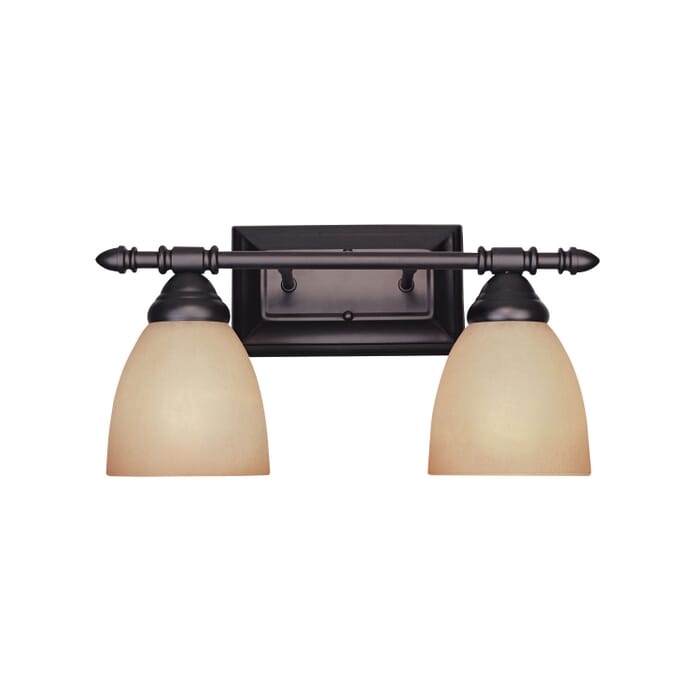 Apollo 2-Light Bathroom Vanity Light Bar in Oil Rubbed Bronze Apollo 2-Light Bathroom Vanity Light Bar in Oil Rubbed Bronze