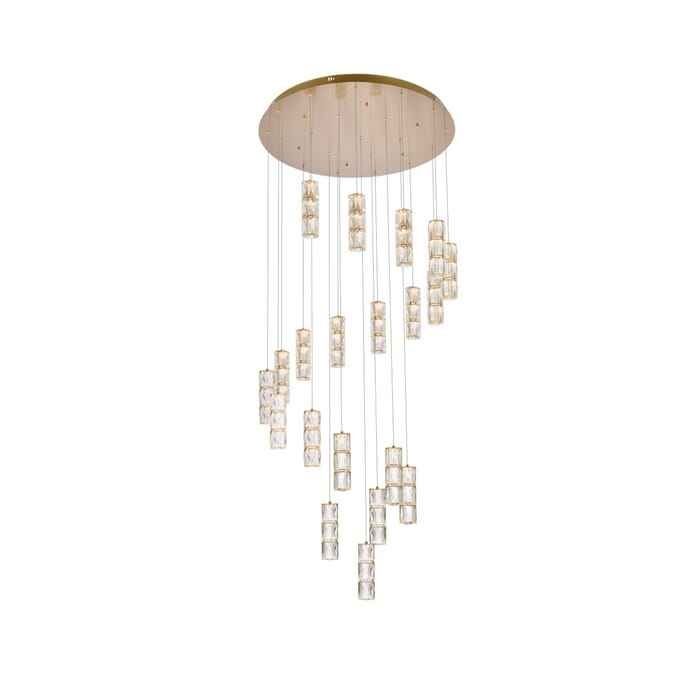 Polaris 20-Light LED Chandelier in gold Polaris 20-Light LED Chandelier in gold