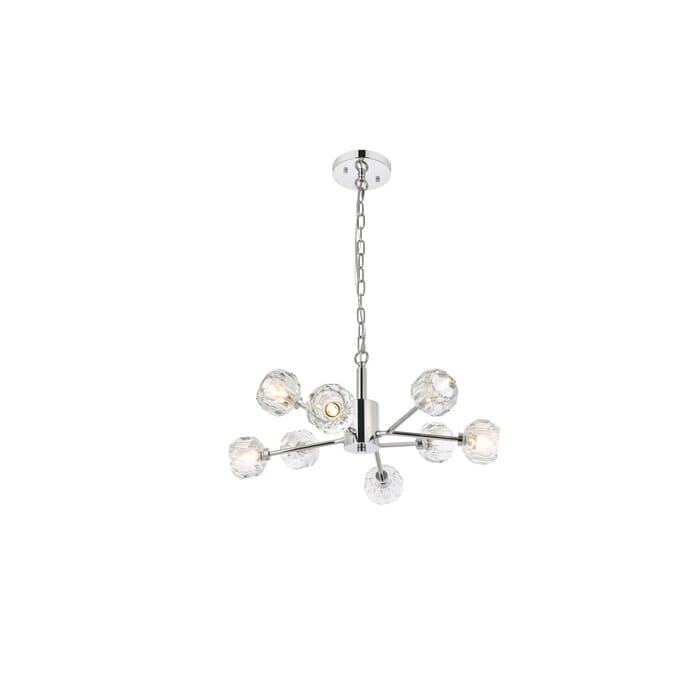 Graham 8-Light Pendant in Chrome and Clear Graham 8-Light Pendant in Chrome and Clear