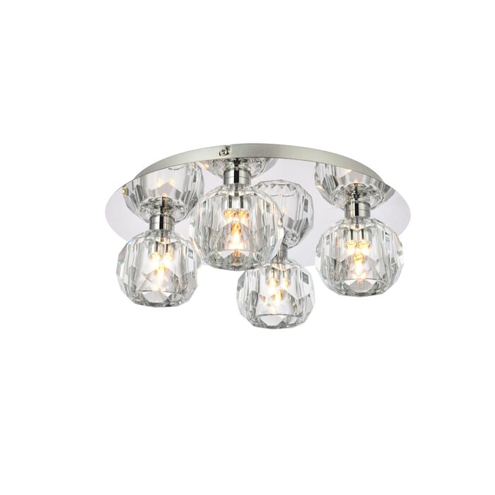 Graham 4-Light Flush Mount in Chrome and Clear Graham 4-Light Flush Mount in Chrome and Clear