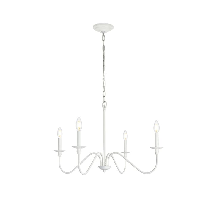 Rohan 4-Light Chandelier in White Rohan 4-Light Chandelier in White