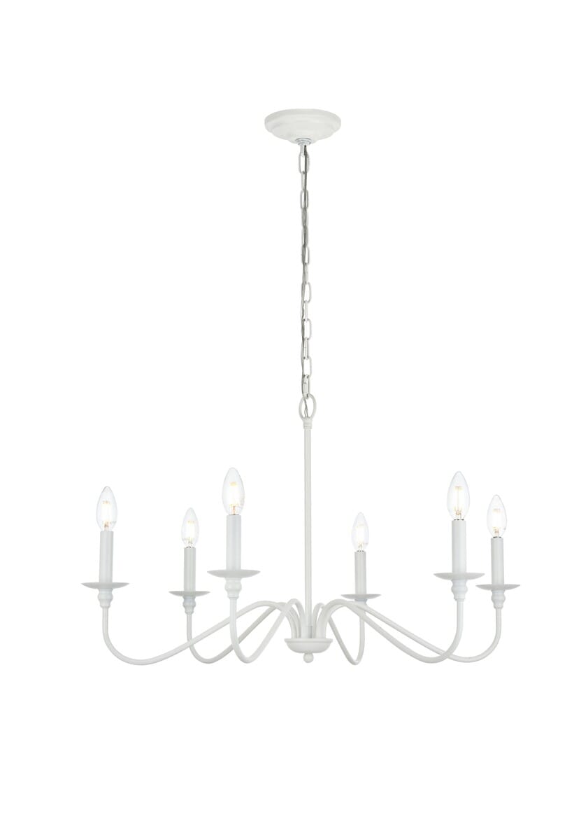 Rohan 6-Light Chandelier in White