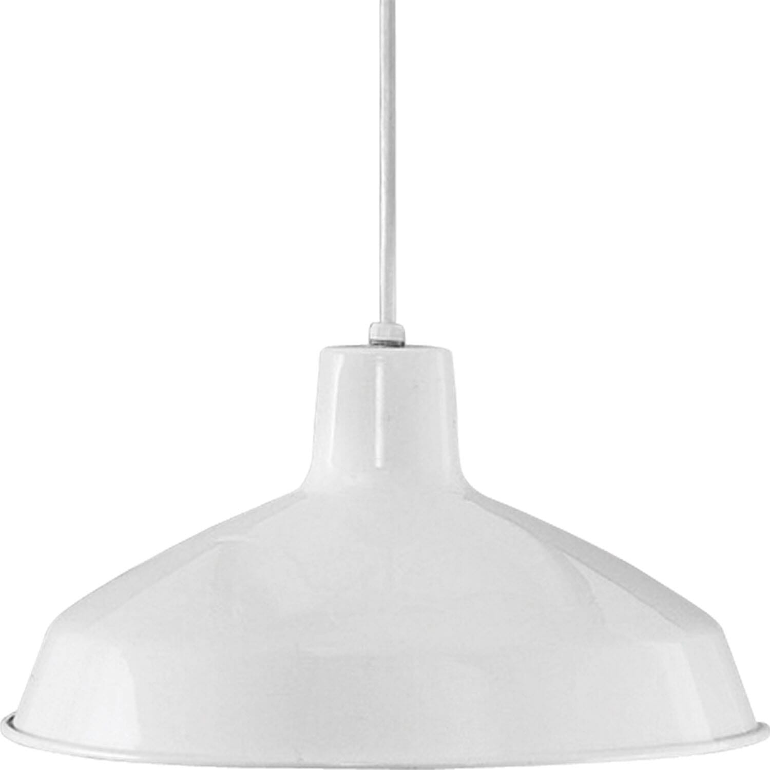 White One Light Pendant from the Metal Shade Pendant Collection
