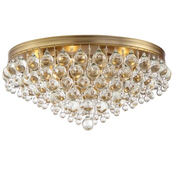 Crystorama Calypso 6-Light 20" Ceiling Light in Vibrant Gold with Clear Glass Drops Crystals
