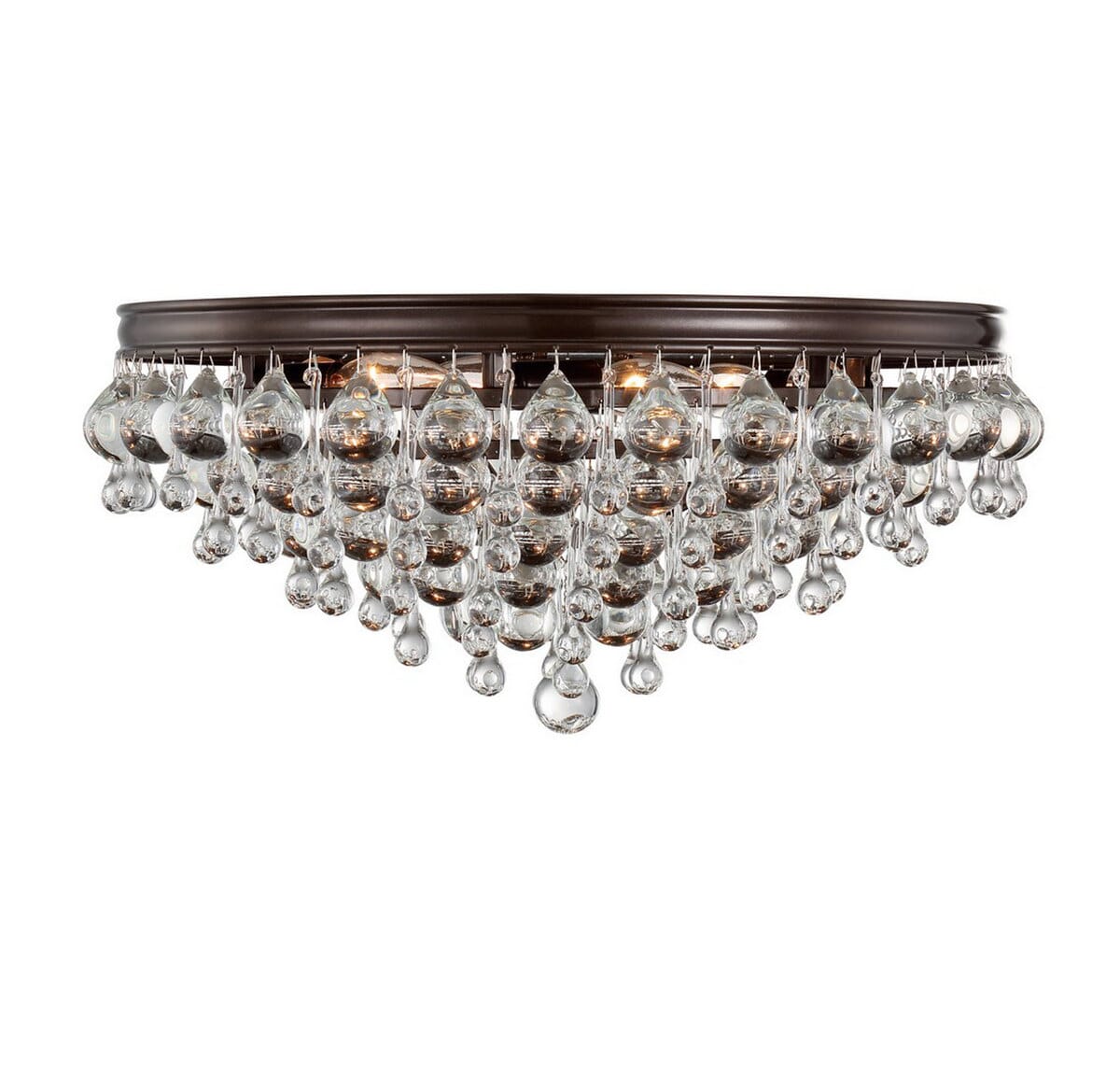 Calypso 6-Light 20"" Ceiling Light in Vibrant Bronze with Clear Glass Drops Crystals -  Crystorama, 138-VZ
