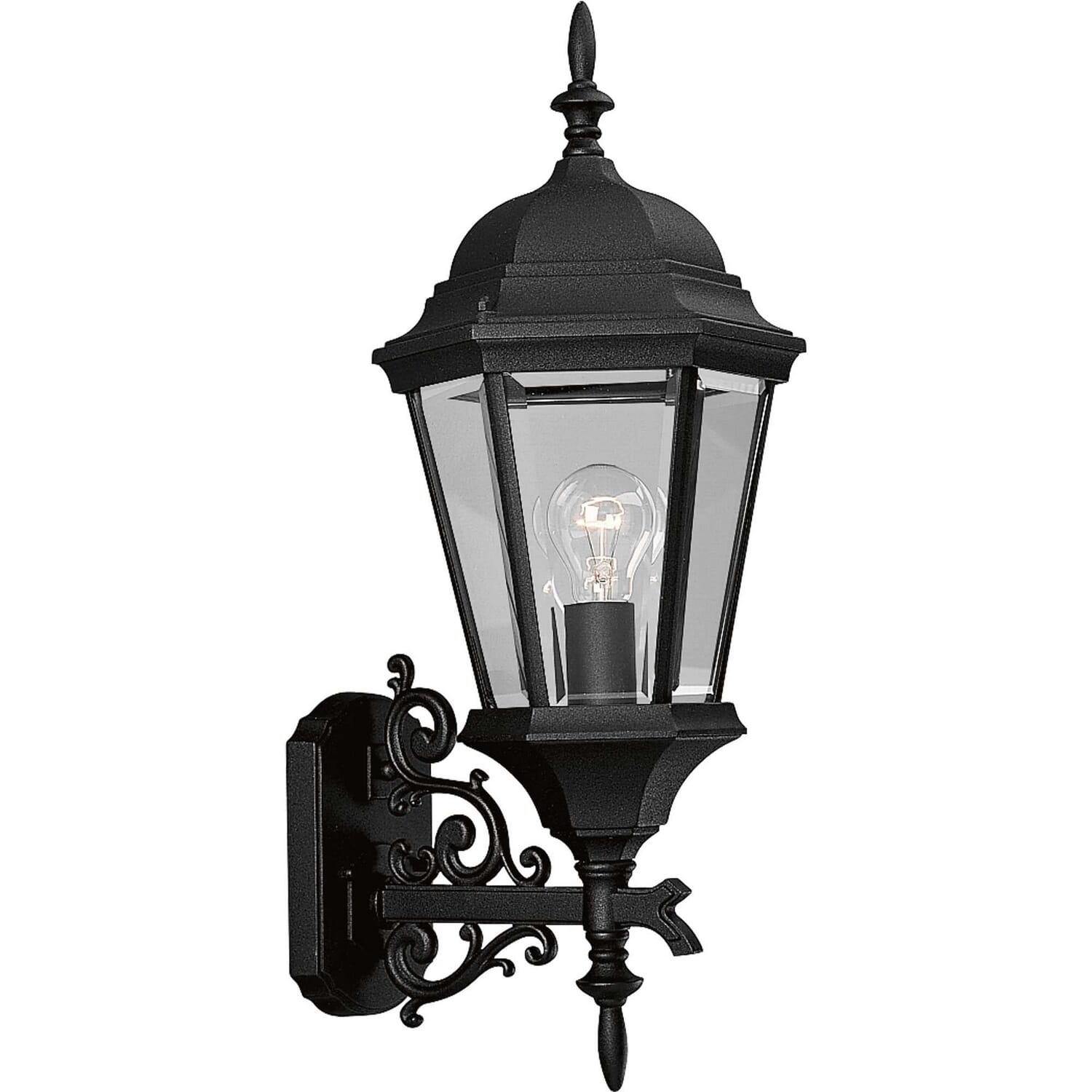 Textured Black One Light Wall Lantern from the Welbourne Collection
