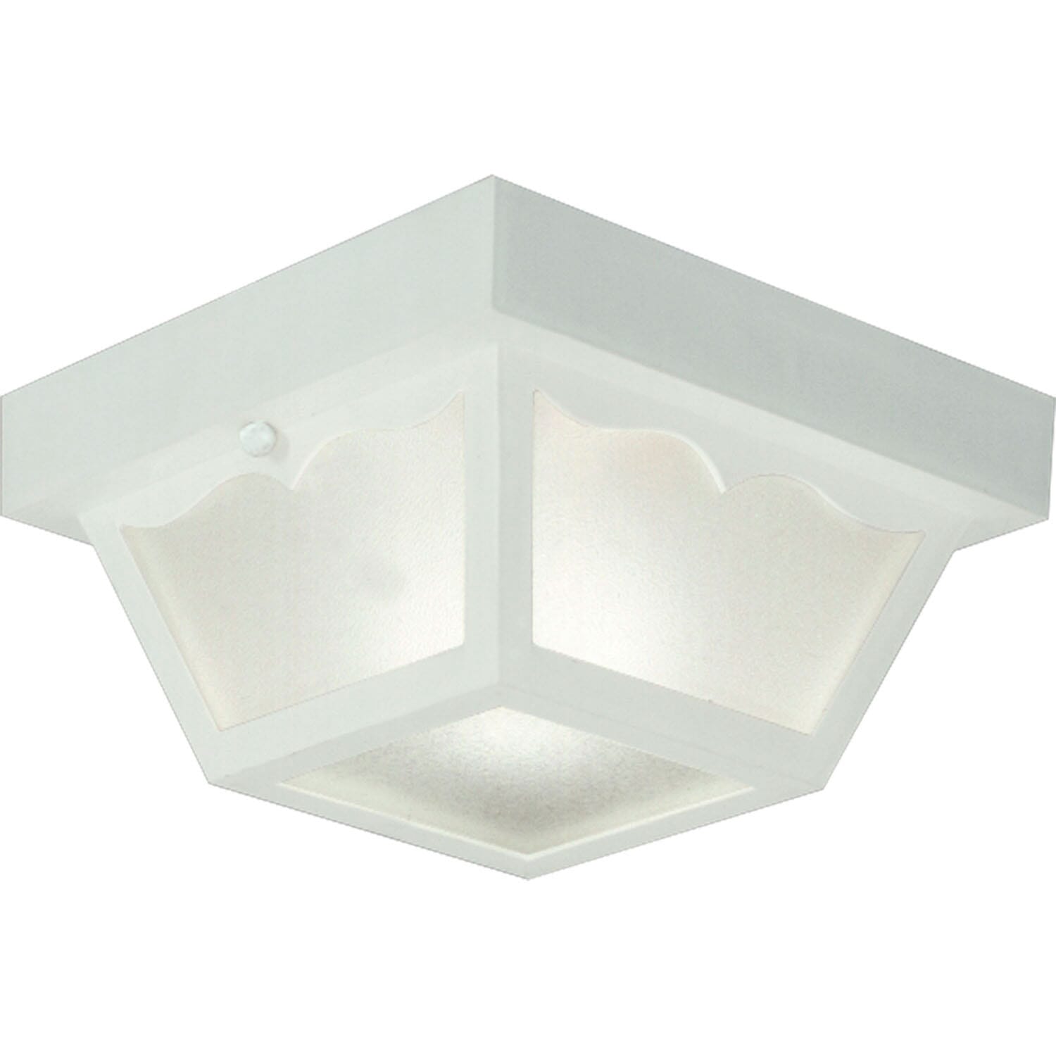 White One Light Outdoor Flush Mount from the Ceiling Mount - Polycarbonate Collection