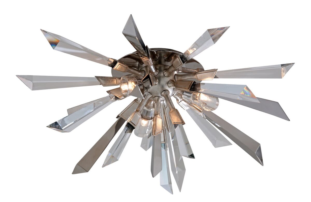 Corbett Inertia 3-Light Ceiling Light in Silver Leaf