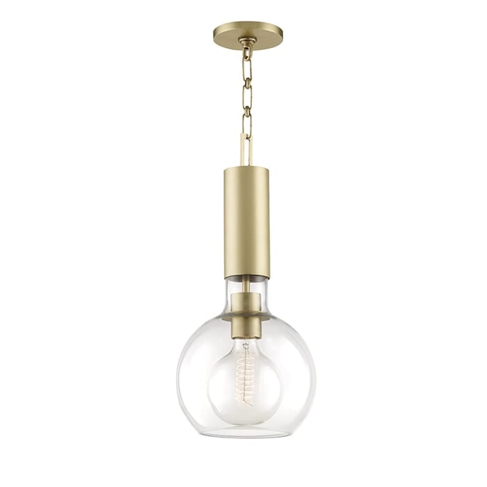 Hudson Valley Raleigh 20" Mini Pendant in Aged Brass Hudson Valley Raleigh 20" Mini Pendant in Aged Brass