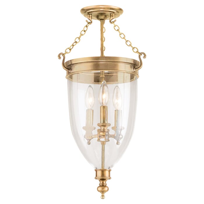 Hudson Valley Hanover 3-Light Ceiling Light in Aged Brass Hudson Valley Hanover 3-Light Ceiling Light in Aged Brass