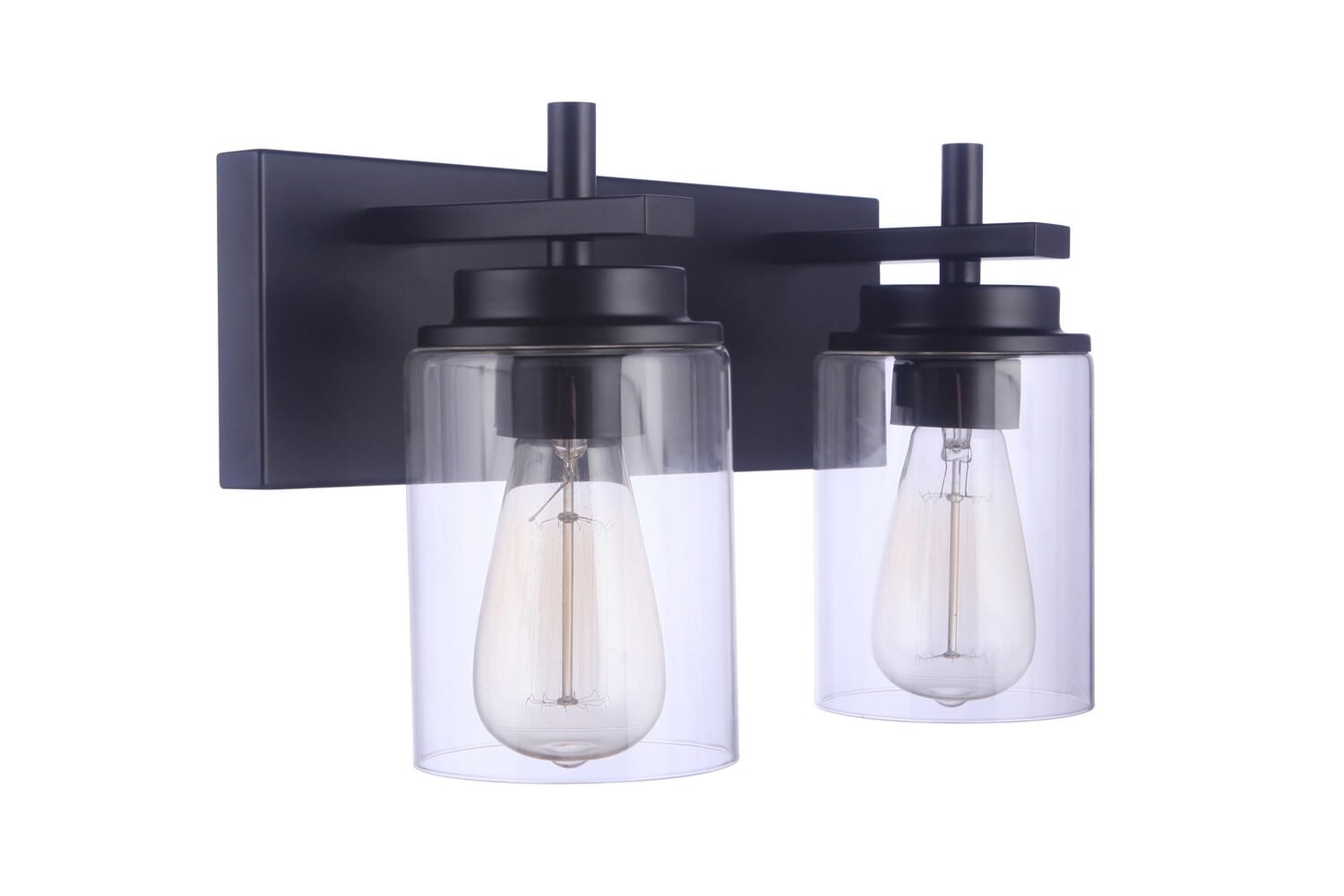 Reeves 2-Light Bathroom Vanity Light in Flat Black