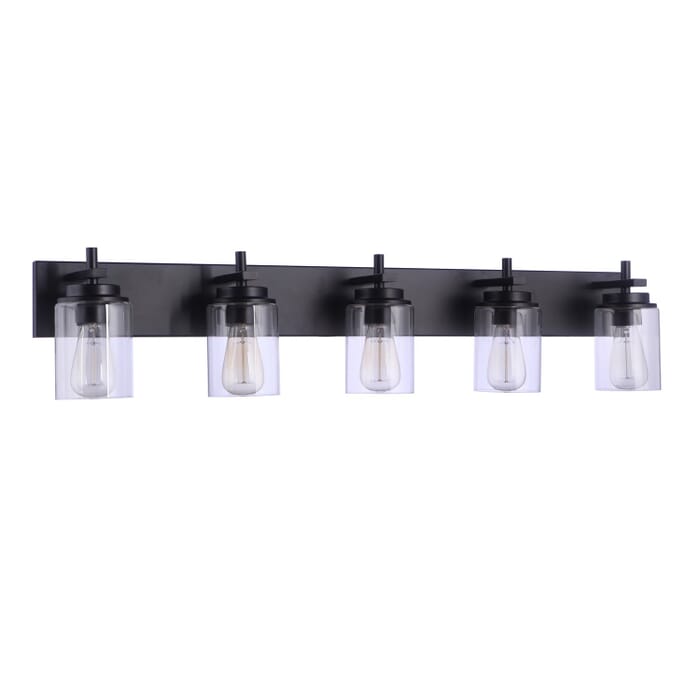 Reeves 5-Light Bathroom Vanity Light in Flat Black Reeves 5-Light Bathroom Vanity Light in Flat Black