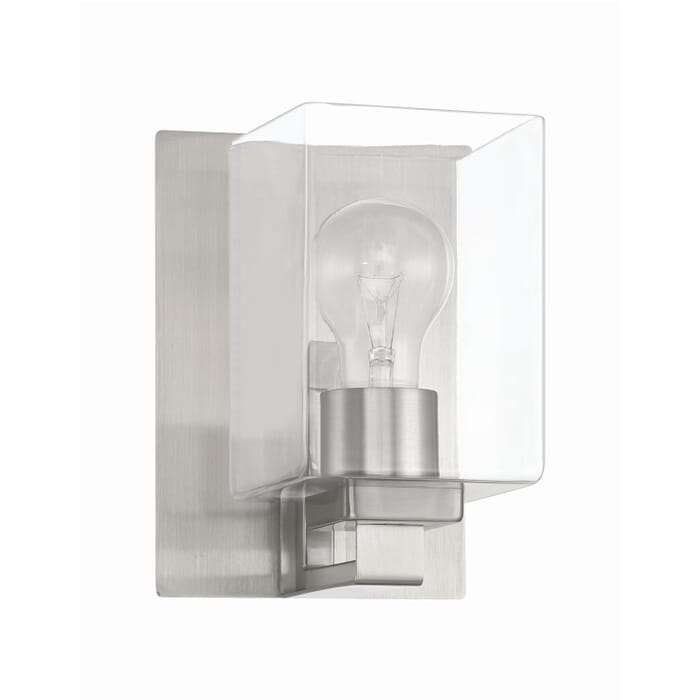 McClane 1-Light Wall Sconce in Brushed Polished Nickel McClane 1-Light Wall Sconce in Brushed Polished Nickel