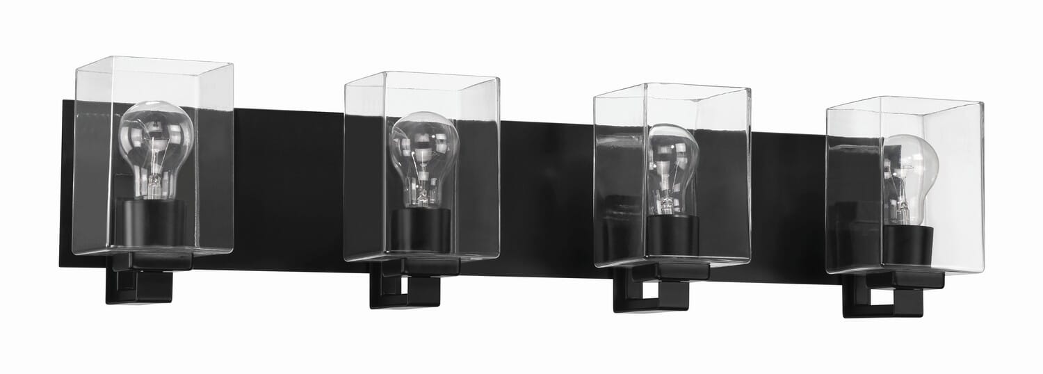 McClane 4-Light Bathroom Vanity Light in Flat Black
