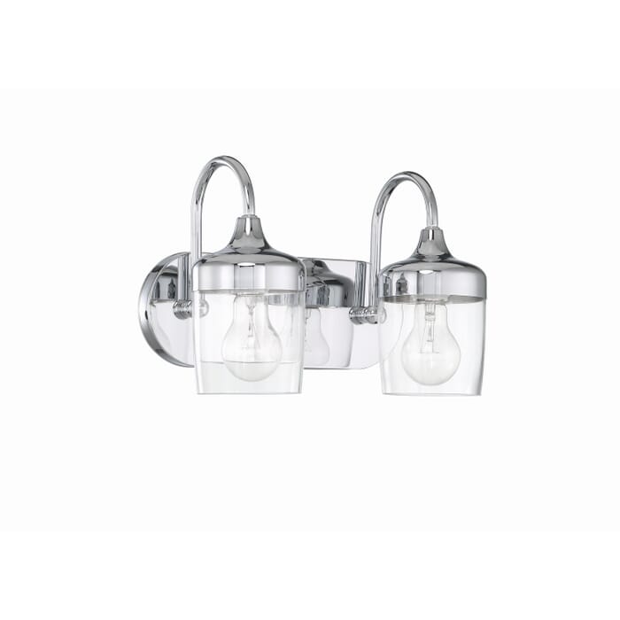 Wrenn 2-Light Bathroom Vanity Light in Chrome Wrenn 2-Light Bathroom Vanity Light in Chrome
