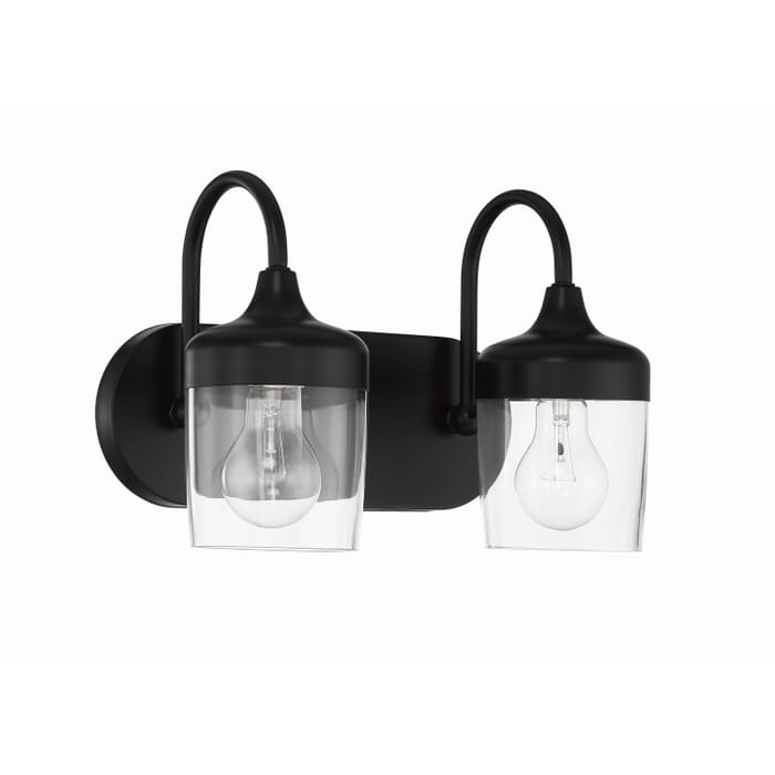 Wrenn 2-Light Bathroom Vanity Light in Flat Black Wrenn 2-Light Bathroom Vanity Light in Flat Black