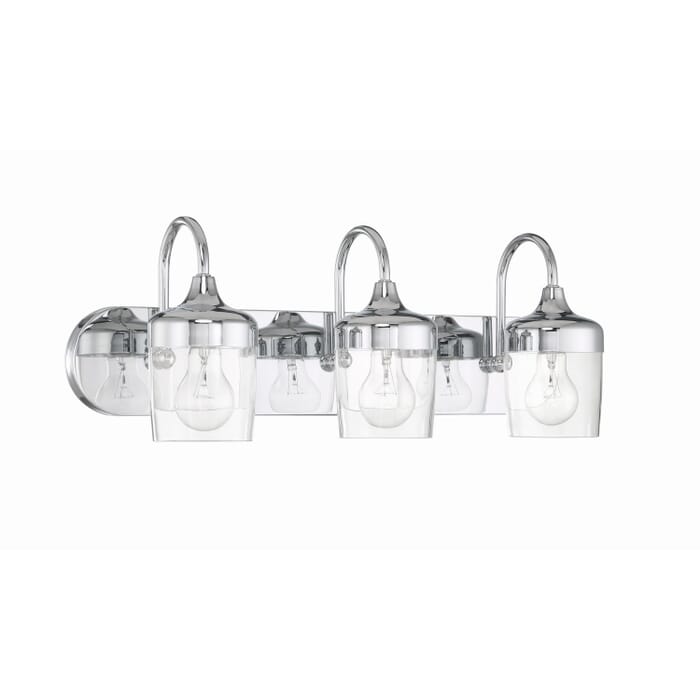 Wrenn 3-Light Bathroom Vanity Light in Chrome Wrenn 3-Light Bathroom Vanity Light in Chrome