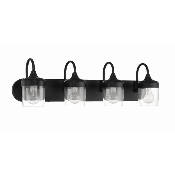 Wrenn 4-Light Bathroom Vanity Light in Flat Black Wrenn 4-Light Bathroom Vanity Light in Flat Black