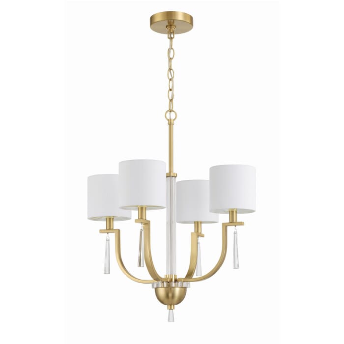 Fortuna 4-Light Chandelier in Satin Brass Fortuna 4-Light Chandelier in Satin Brass