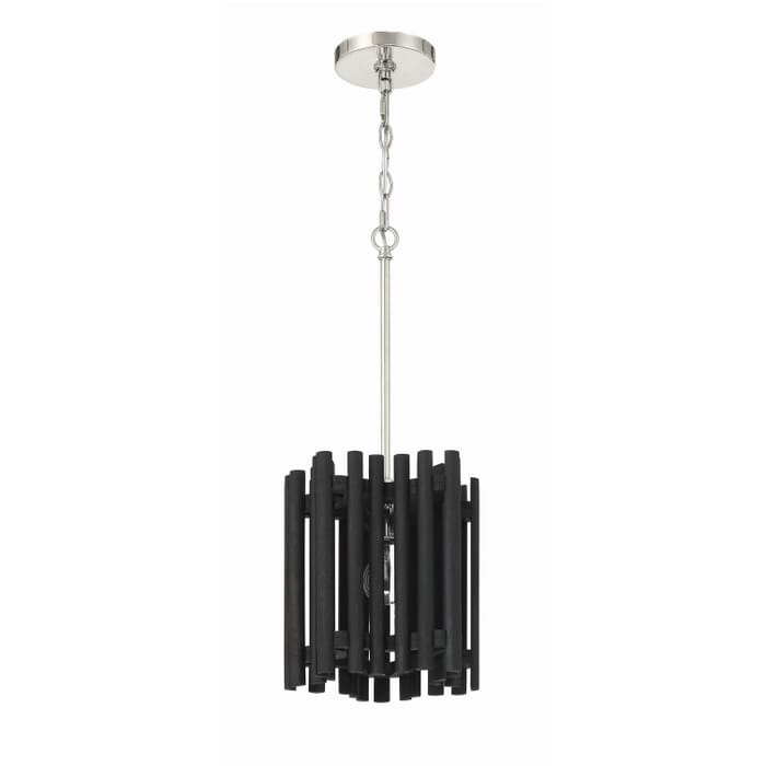 Freeform 1-Light Pendant in Polished Nickel with Black Walnut Freeform 1-Light Pendant in Polished Nickel with Black Walnut