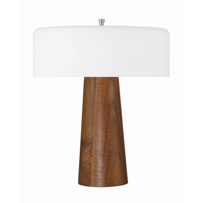 Wooden Base 1-Light LED Table Lamp in Walnut Wooden Base 1-Light LED Table Lamp in Walnut