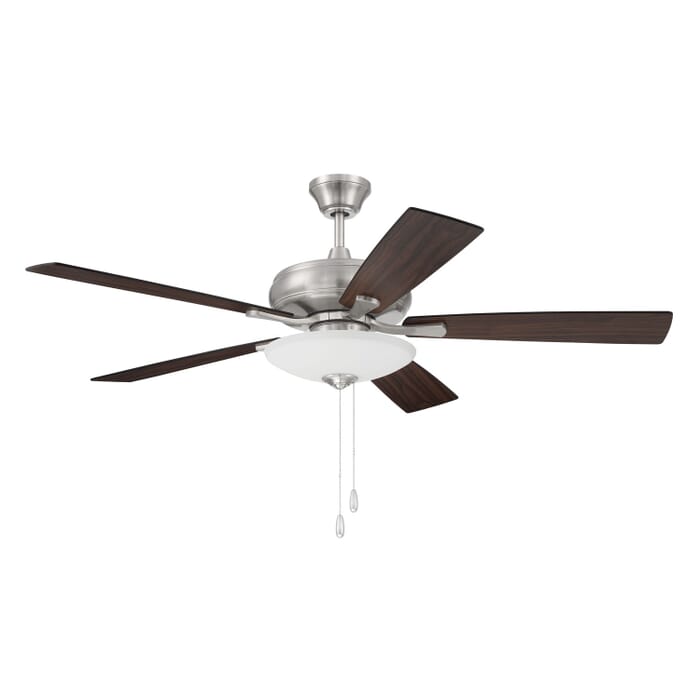 Eos Bowl 3-Light 52" Hanging Ceiling Fan in Brushed Polished Nickel Eos Bowl 3-Light 52" Hanging Ceiling Fan in Brushed Polished Nickel