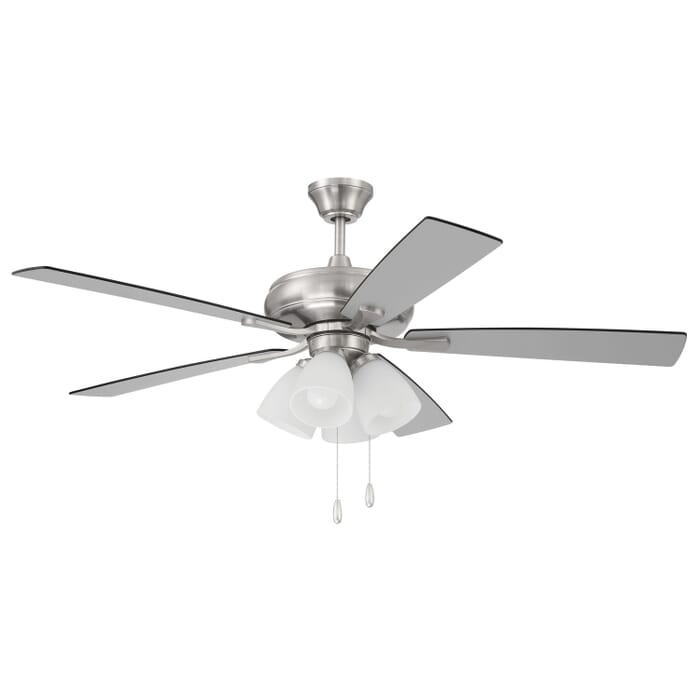 Eos Frost 4-Light 52" Hanging Ceiling Fan in Brushed Polished Nickel Eos Frost 4-Light 52" Hanging Ceiling Fan in Brushed Polished Nickel