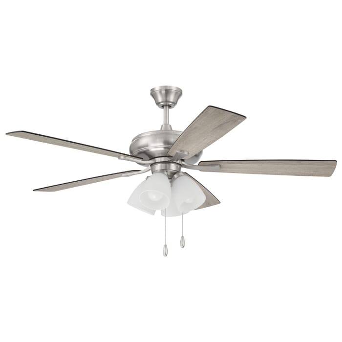 Eos Frost 4-Light 52" Hanging Ceiling Fan in Brushed Polished Nickel Eos Frost 4-Light 52" Hanging Ceiling Fan in Brushed Polished Nickel