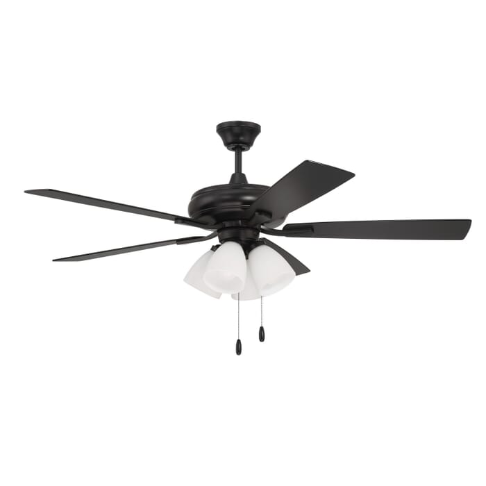 Eos Frost 4-Light 52" Hanging Ceiling Fan in Flat Black Eos Frost 4-Light 52" Hanging Ceiling Fan in Flat Black