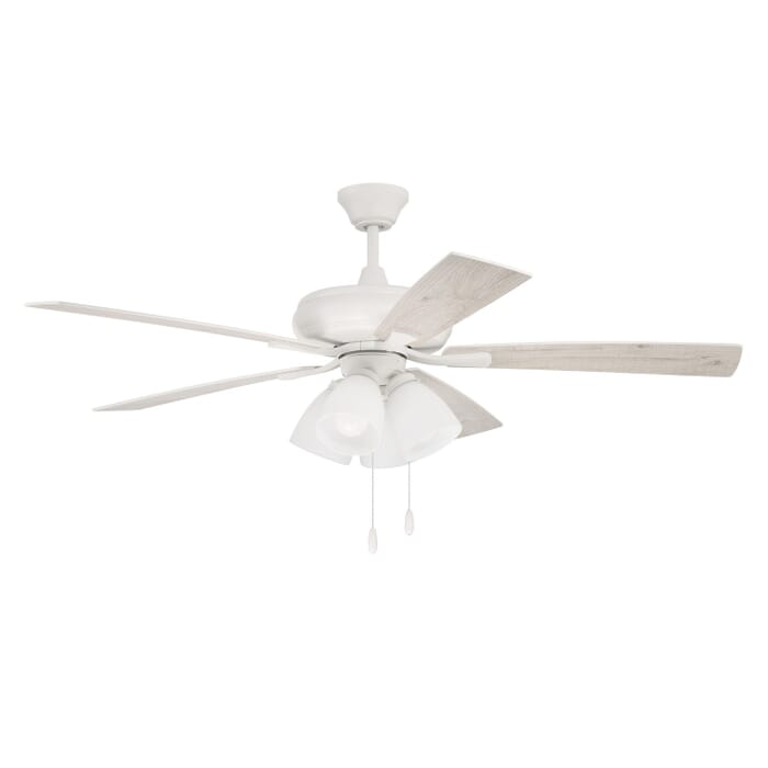 Eos Frost 4-Light 52" Hanging Ceiling Fan in White Eos Frost 4-Light 52" Hanging Ceiling Fan in White