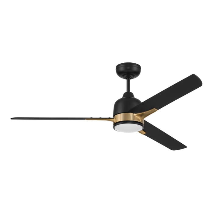 Fuller 1-Light 52" Hanging Ceiling Fan in Flat Black with Satin Brass Fuller 1-Light 52" Hanging Ceiling Fan in Flat Black with Satin Brass