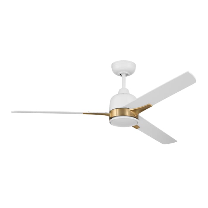 Fuller 1-Light 52" Hanging Ceiling Fan in White with Satin Brass Fuller 1-Light 52" Hanging Ceiling Fan in White with Satin Brass