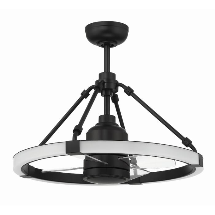 Levy 1-Light 19" Fandelier in Flat Black Levy 1-Light 19" Fandelier in Flat Black