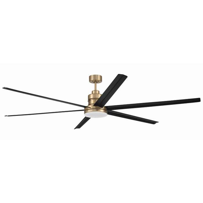 Mondo 80 1-Light 80" Hanging Ceiling Fan in Satin Brass Mondo 80 1-Light 80" Hanging Ceiling Fan in Satin Brass