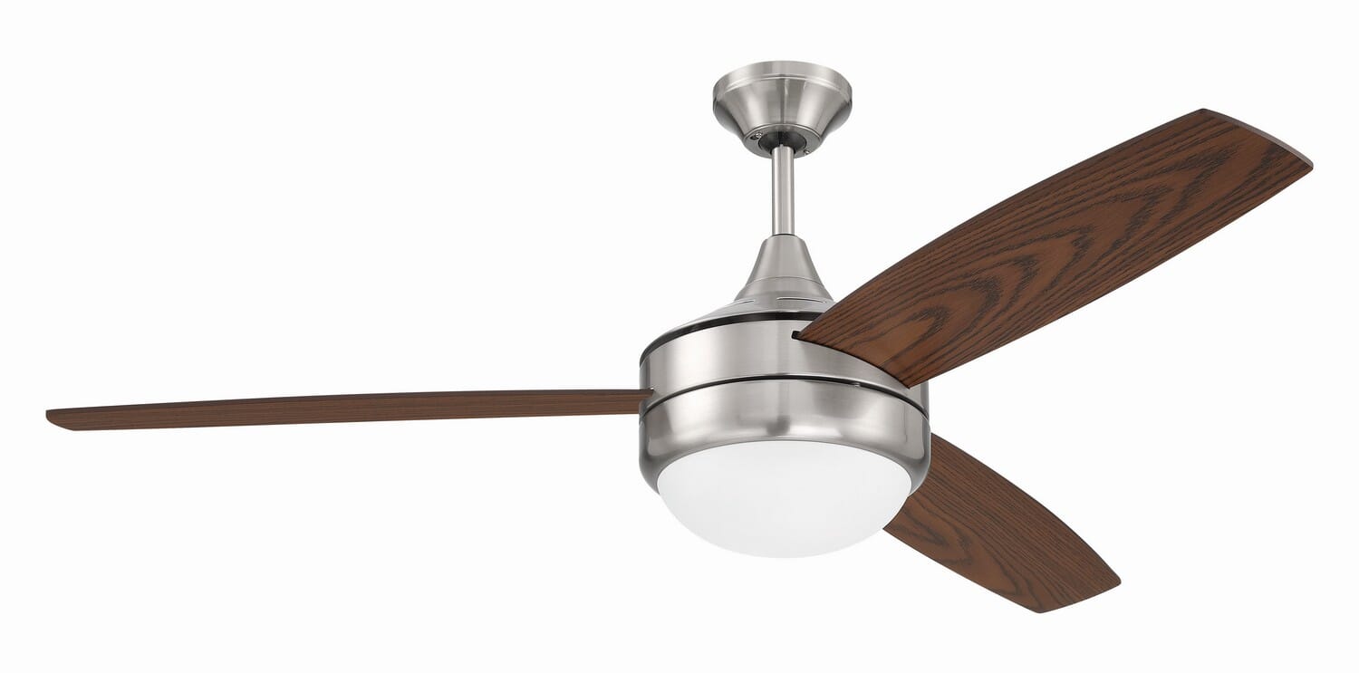 Phaze II 3-Blade 2-Light 52" Hanging Ceiling Fan in Brushed Polished Nickel