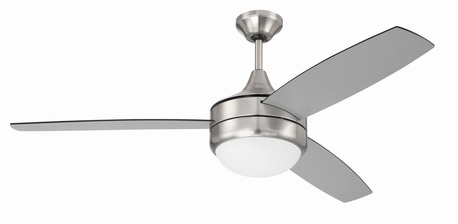 Phaze II 3-Blade 2-Light 52" Hanging Ceiling Fan in Brushed Polished Nickel