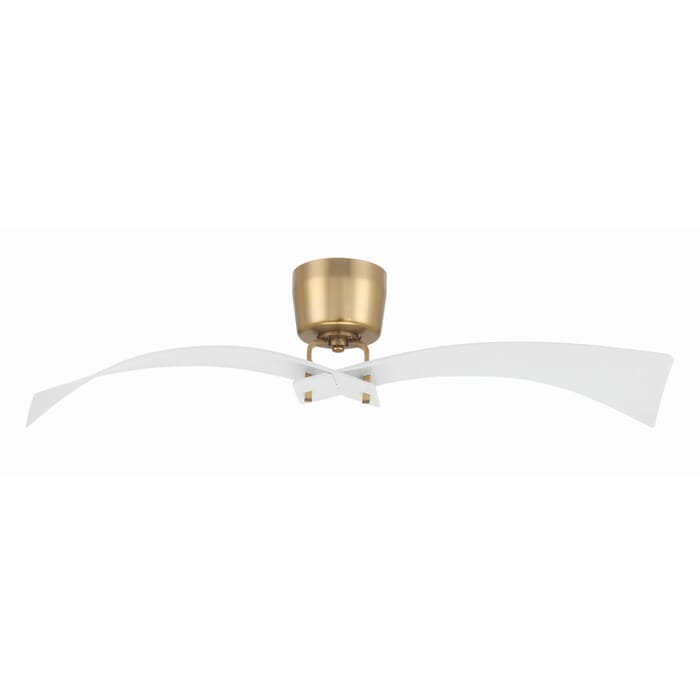 Tern 52" Hugger Ceiling Fan in White with Satin Brass Tern 52" Hugger Ceiling Fan in White with Satin Brass