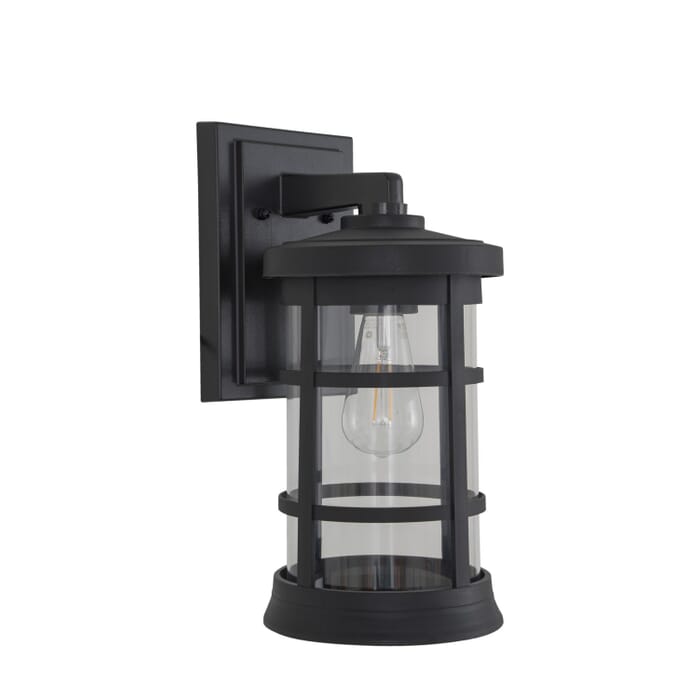 Resilience Lanterns 1-Light Outdoor Lantern in Textured Black Resilience Lanterns 1-Light Outdoor Lantern in Textured Black