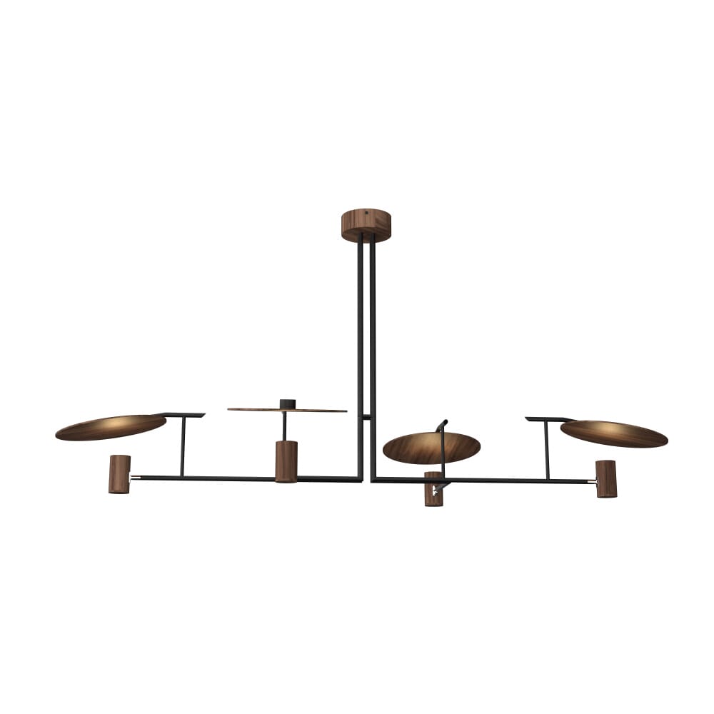 Slatted 2-Light Wall Lamp in American Walnut