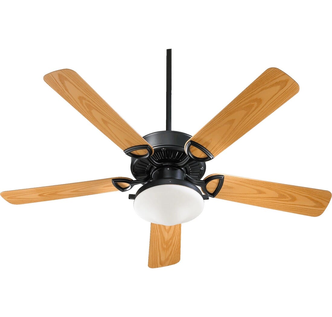 Quorum Estate Patio 2-Light 52" Outdoor Ceiling Fan in Matte Black