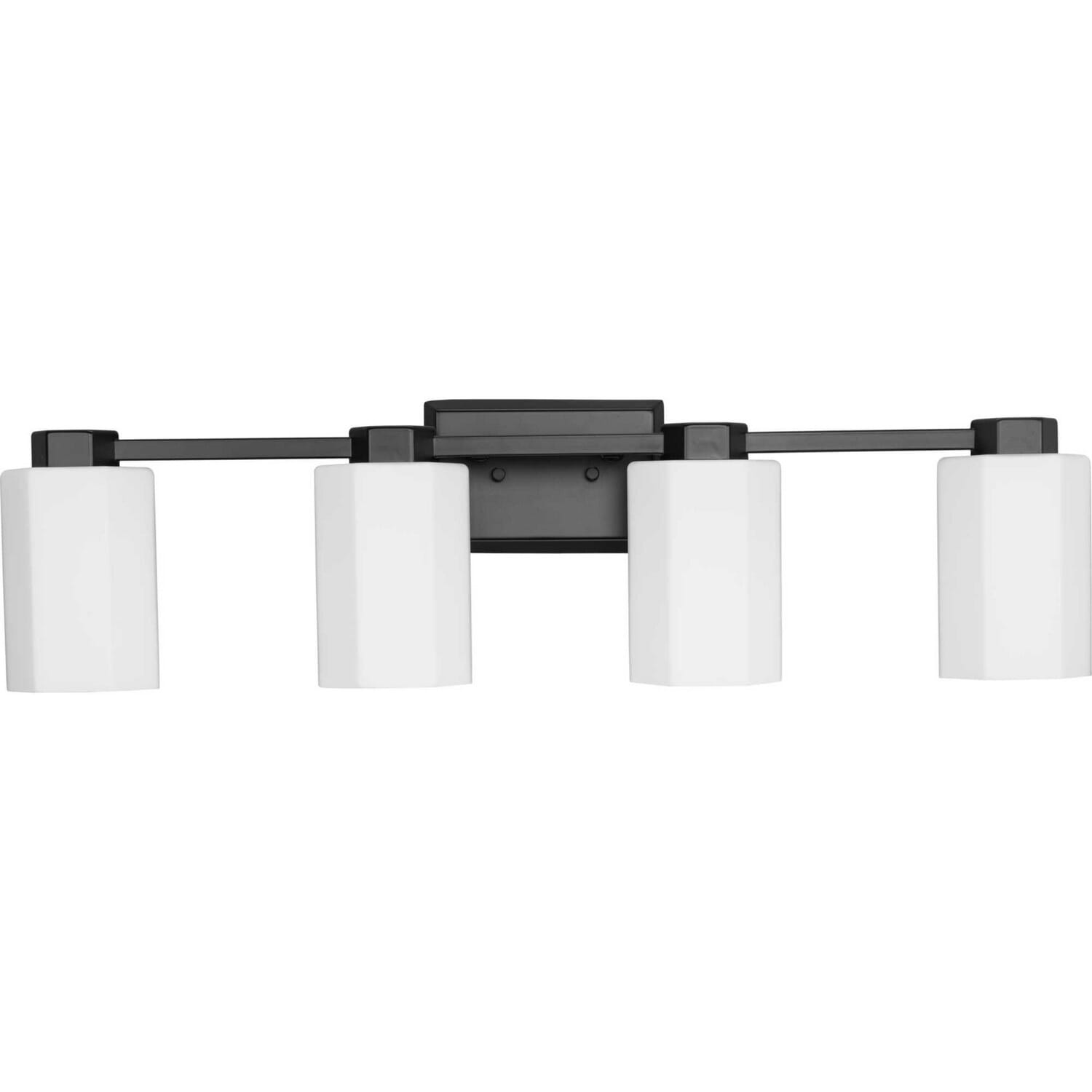 Matte Black Four Light Bath & Vanity from the Estrada Collection
