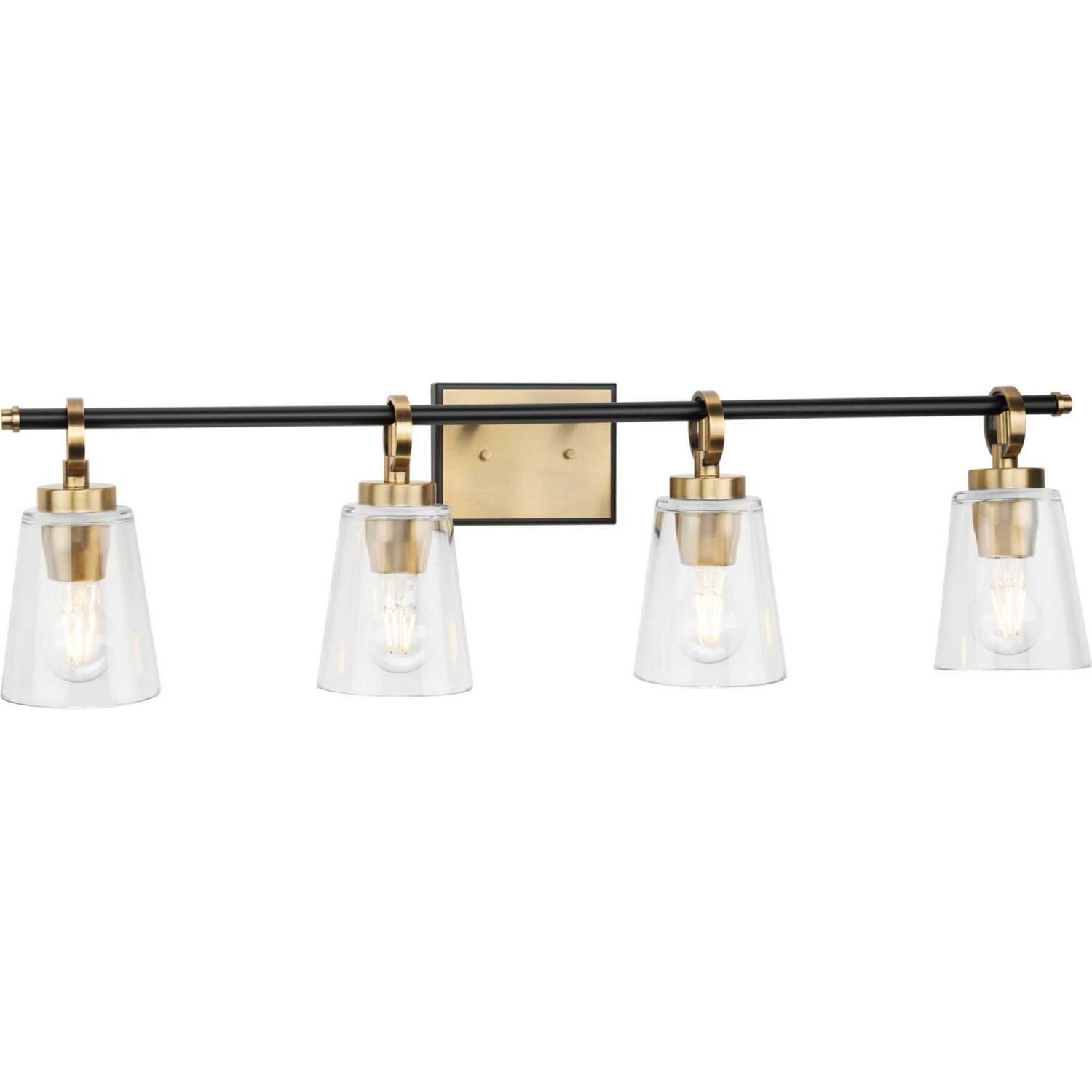 Vintage Brass Four Light Bath & Vanity from the Cassell Collection